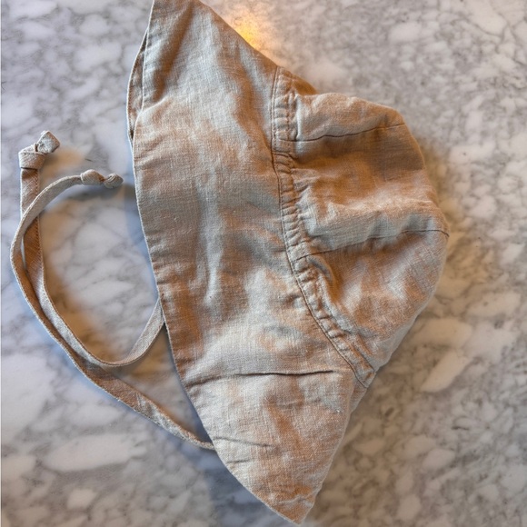 Toddler linen sun hats. Briar (tan) 12-24m, H&M (rose) 18m-2T - Picture 2 of 7